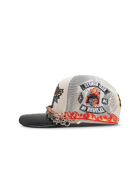 GasNYC Snakeskin Honor The Gas Trucker Hat - Cream