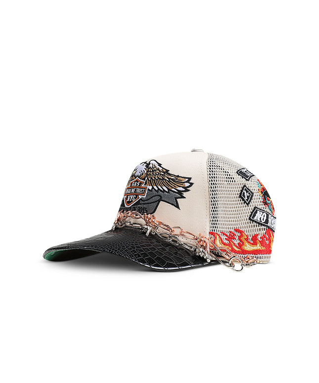 GasNYC Snakeskin Honor The Gas Trucker Hat