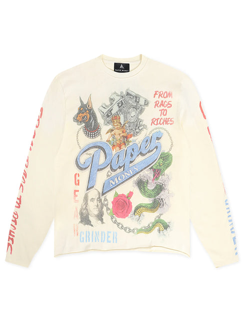 Paper Money For The Dogs Long Sleeve - Cream