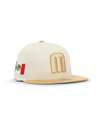 NEW ERA 5950 WBC MEXICO HAT - CHROME/ GOLD NEW ERA