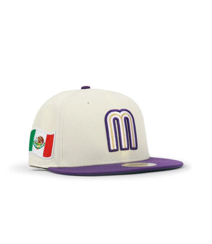 NEW ERA 5950 WBC MEXICO HAT - CHROME/ PURPLE NEW ERA