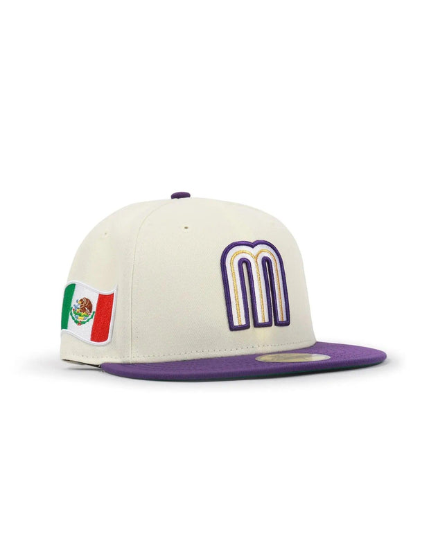 NEW ERA 5950 WBC MEXICO HAT - CHROME/ PURPLE NEW ERA