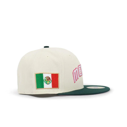 NEW ERA 5950 BASEBALL CLASSIC HAT - CHROME/ DARK GREEN NEW ERA