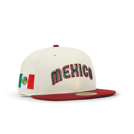 NEW ERA 5950 MEXICO BASEBALL CLASSIC HAT - CHROME/ CARDINAL RED NEW ERA