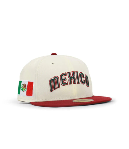 NEW ERA 5950 MEXICO BASEBALL CLASSIC HAT - CHROME/ CARDINAL RED NEW ERA