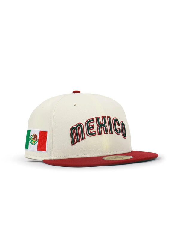 NEW ERA 5950 MEXICO BASEBALL CLASSIC HAT - CHROME/ CARDINAL RED NEW ERA