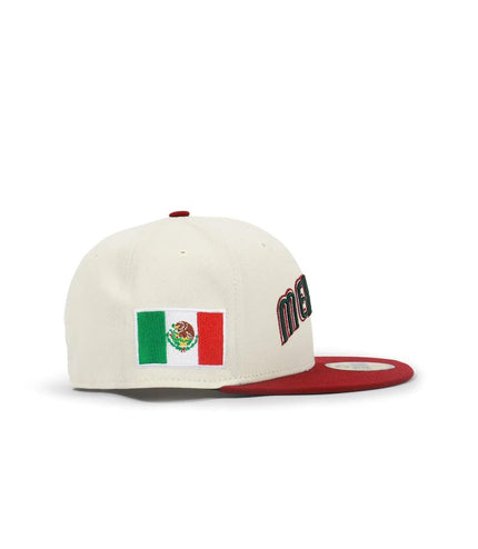 NEW ERA 5950 MEXICO BASEBALL CLASSIC HAT - CHROME/ CARDINAL RED NEW ERA