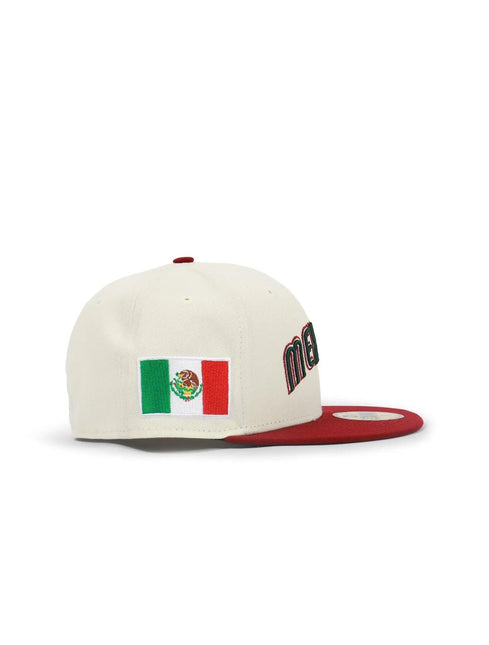 NEW ERA 5950 MEXICO BASEBALL CLASSIC HAT - CHROME/ CARDINAL RED NEW ERA