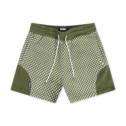 Memory Lane Window Pattern Shorts - Forest