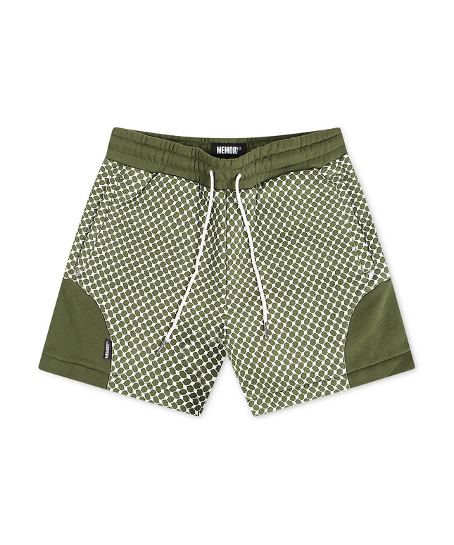Memory Lane Window Pattern Shorts - Forest