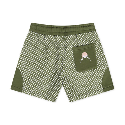Memory Lane Window Pattern Shorts - Forest
