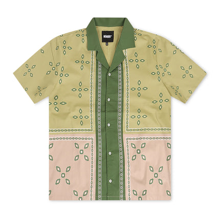 Memory Lane Patch Work Button Up Shirt - Khaki
