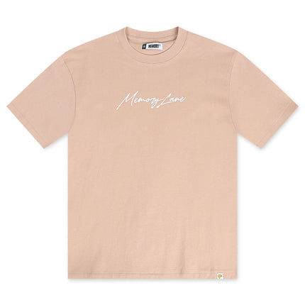 Memory Lane Script Logo Tee - Salmon