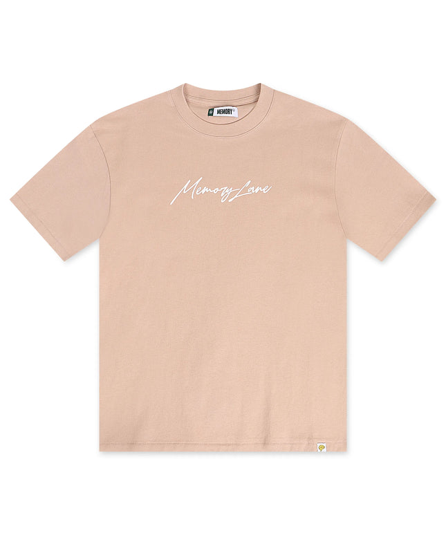 Memory Lane Script Logo Tee - Salmon