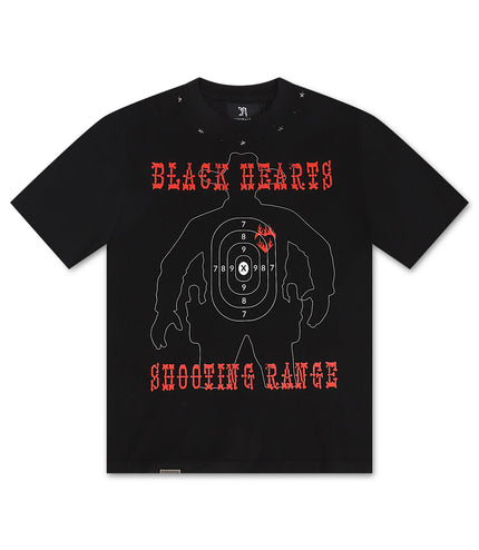 Camiseta de peso pesado November Reine Black Hearts - Negra/Roja