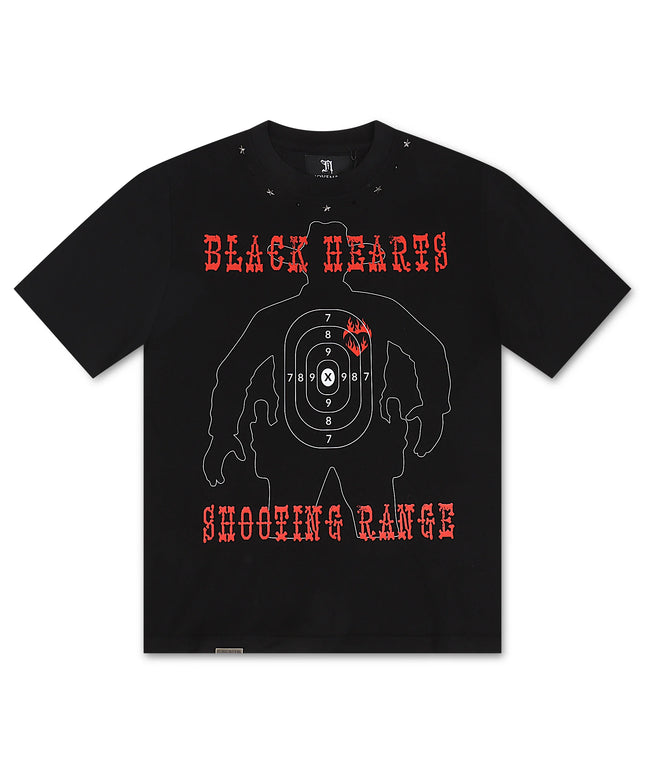 Camiseta de peso pesado November Reine Black Hearts - Negra/Roja