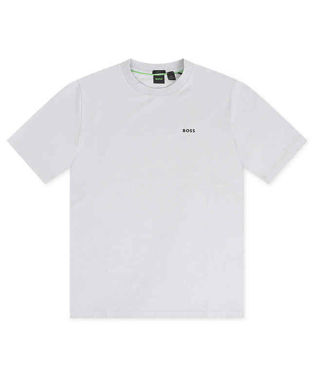 Boss Green Contrast Logo Tee - Light Grey