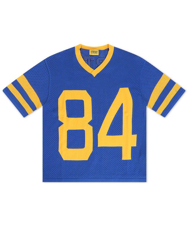 Diet Starts Monday Cropped Knit Jersey - Blue/Yellow