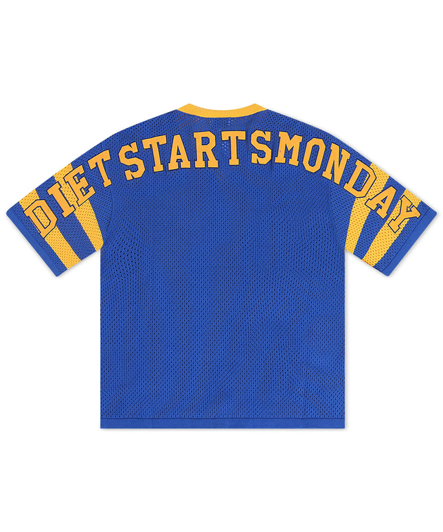 Diet Starts Monday Cropped Knit Jersey - Blue/Yellow