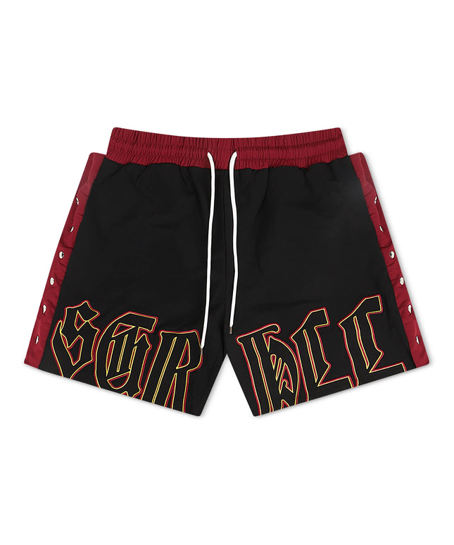 Sugarhill Magnolia Snap Shorts - Maroon/Black