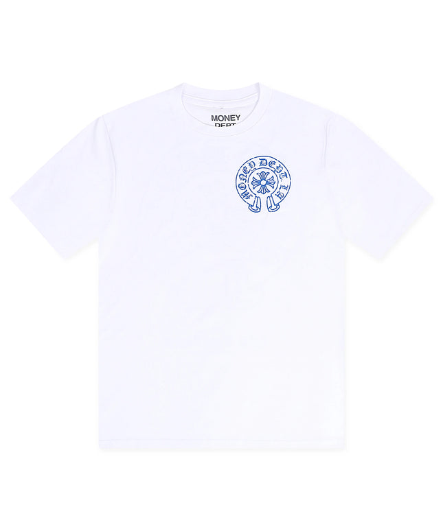 Money Dept. Vintage Old English Tee - White/Blue