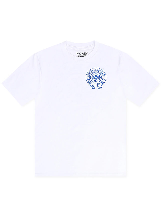 Money Dept. Vintage Old English Tee - White/Blue