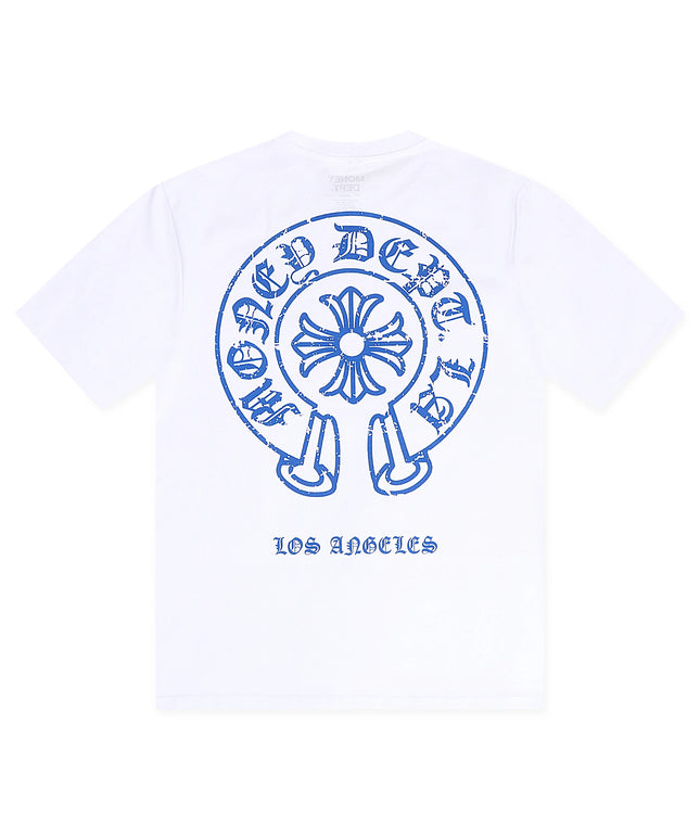 Money Dept. Vintage Old English Tee - White/Blue