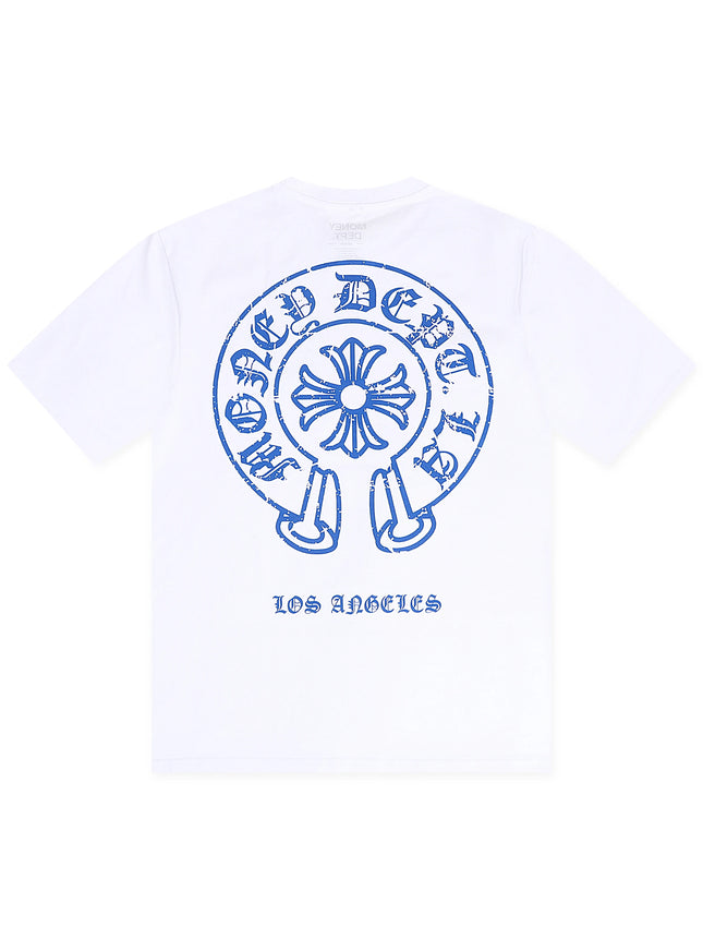 Money Dept. Vintage Old English Tee - White/Blue