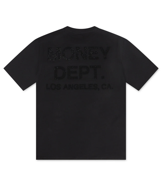 Money Dept. Rhinestone Tee - Black