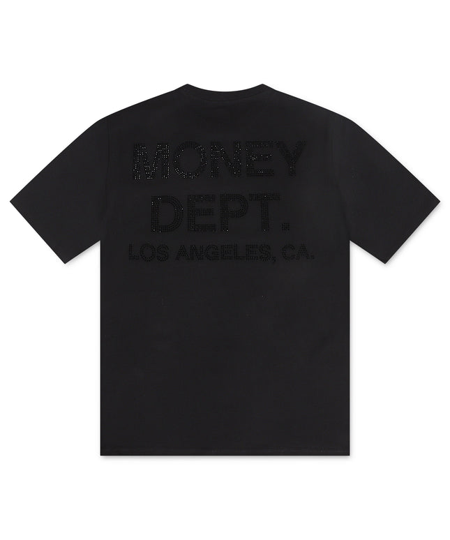 Money Dept. Rhinestone Tee - Black | Denim Exchange