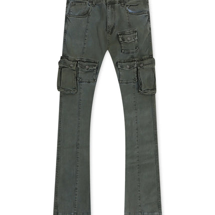Vicious Denim Cargo Stacked Jeans - Olive