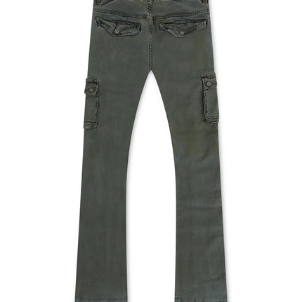 Vicious Denim Cargo Stacked Jeans - Olive
