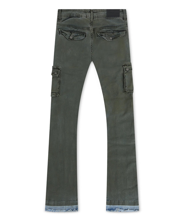 Vicious Denim Cargo Stacked Jeans - Olive