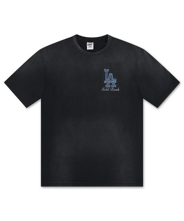 Stargazing LA Dodgers Gold Rush Tee - Washed Black