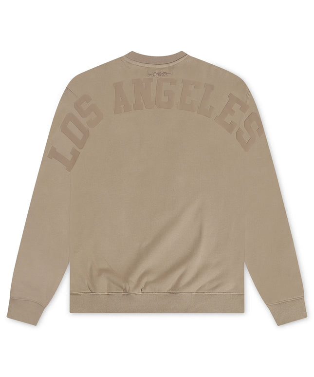 Pro Standard LA Dodgers Wingspan Drop Shoulder Crewneck - Taupe