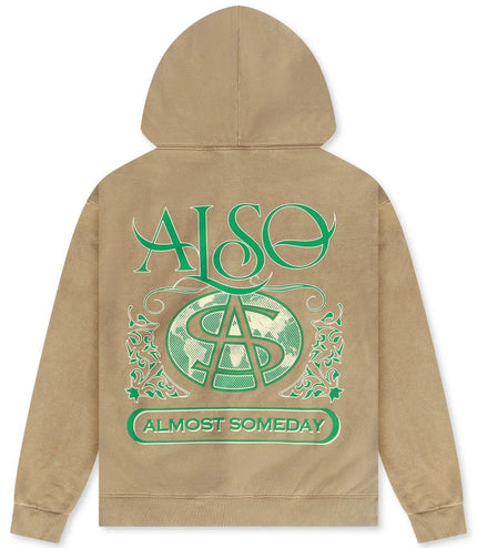 ALMOST SOMEDAY FLOURISH HOODIE - KHAKI ALMOST SOMEDAY