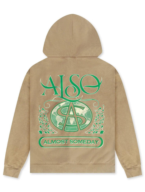 ALMOST SOMEDAY FLOURISH HOODIE - KHAKI ALMOST SOMEDAY