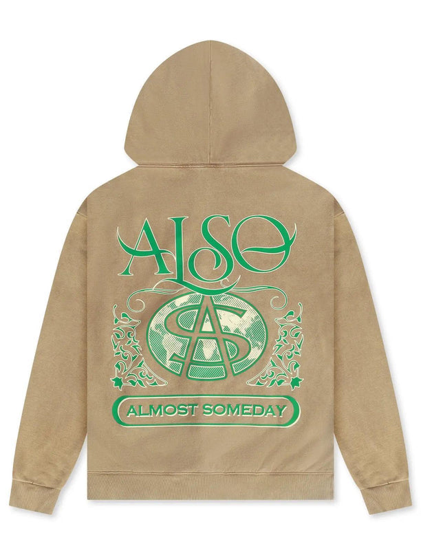 ALMOST SOMEDAY FLOURISH HOODIE - KHAKI ALMOST SOMEDAY