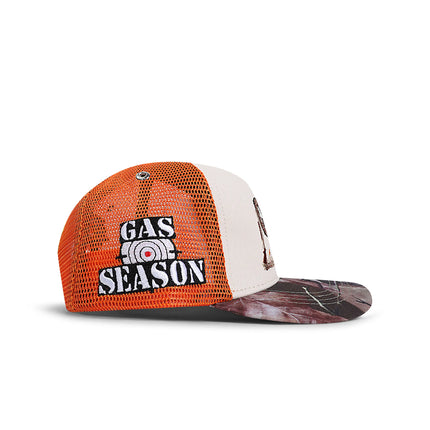 GasNYC Gas Season Trucker Hat -Cream/Orange