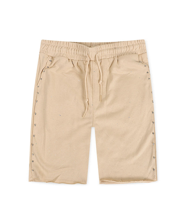 Bkys Rhinestone Shorts - Beige