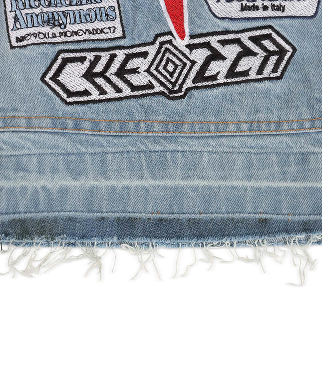 Ricchezza Patched Up Short - Denim Blue