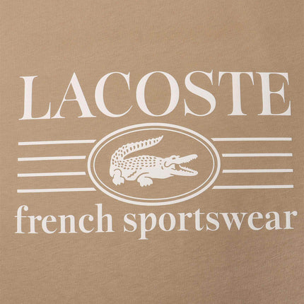 Lacoste Classic Fit Cotton Print Jersey Tee - Taupe