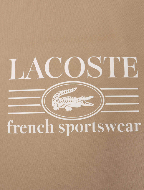 Lacoste Classic Fit Cotton Print Jersey Tee - Taupe