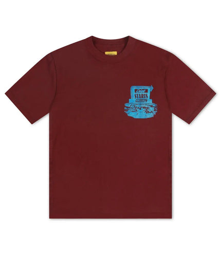 DIET STARTS MONDAY DINER TEE - MAROON DIETSTARTSMONDAY