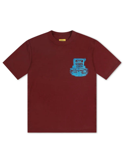 DIET STARTS MONDAY DINER TEE - MAROON DIETSTARTSMONDAY