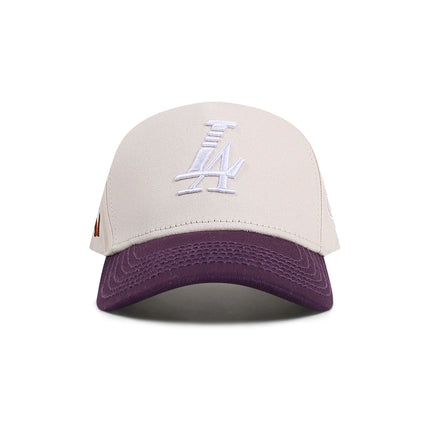 Reference Mens Paradise LA Hat - Cream/Purple