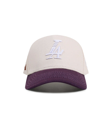Reference Mens Paradise LA Hat - Cream/Purple
