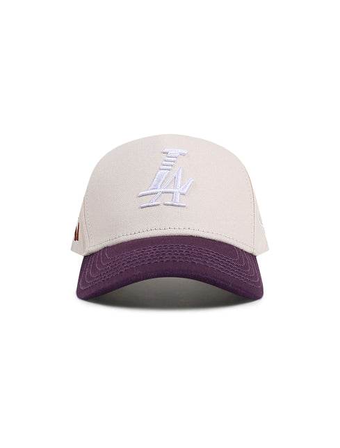 Reference Mens Paradise LA Hat - Cream/Purple