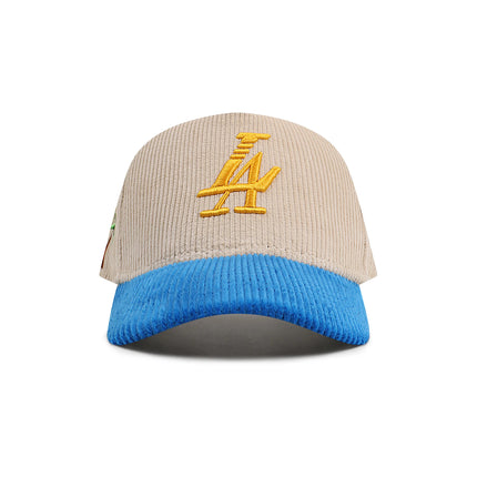 Reference Mens Paradise LA Corduroy Hat - Cream/Blue/Yellow
