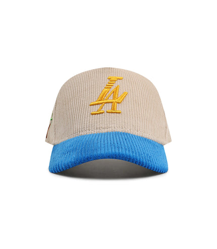 Reference Mens Paradise LA Corduroy Hat - Cream/Blue/Yellow